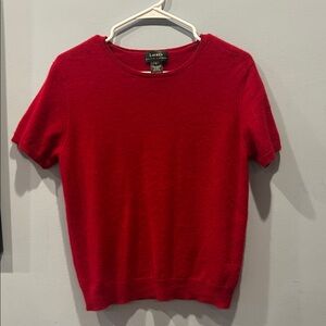 Lauren Ralph Lauren Red Cashmere Tee